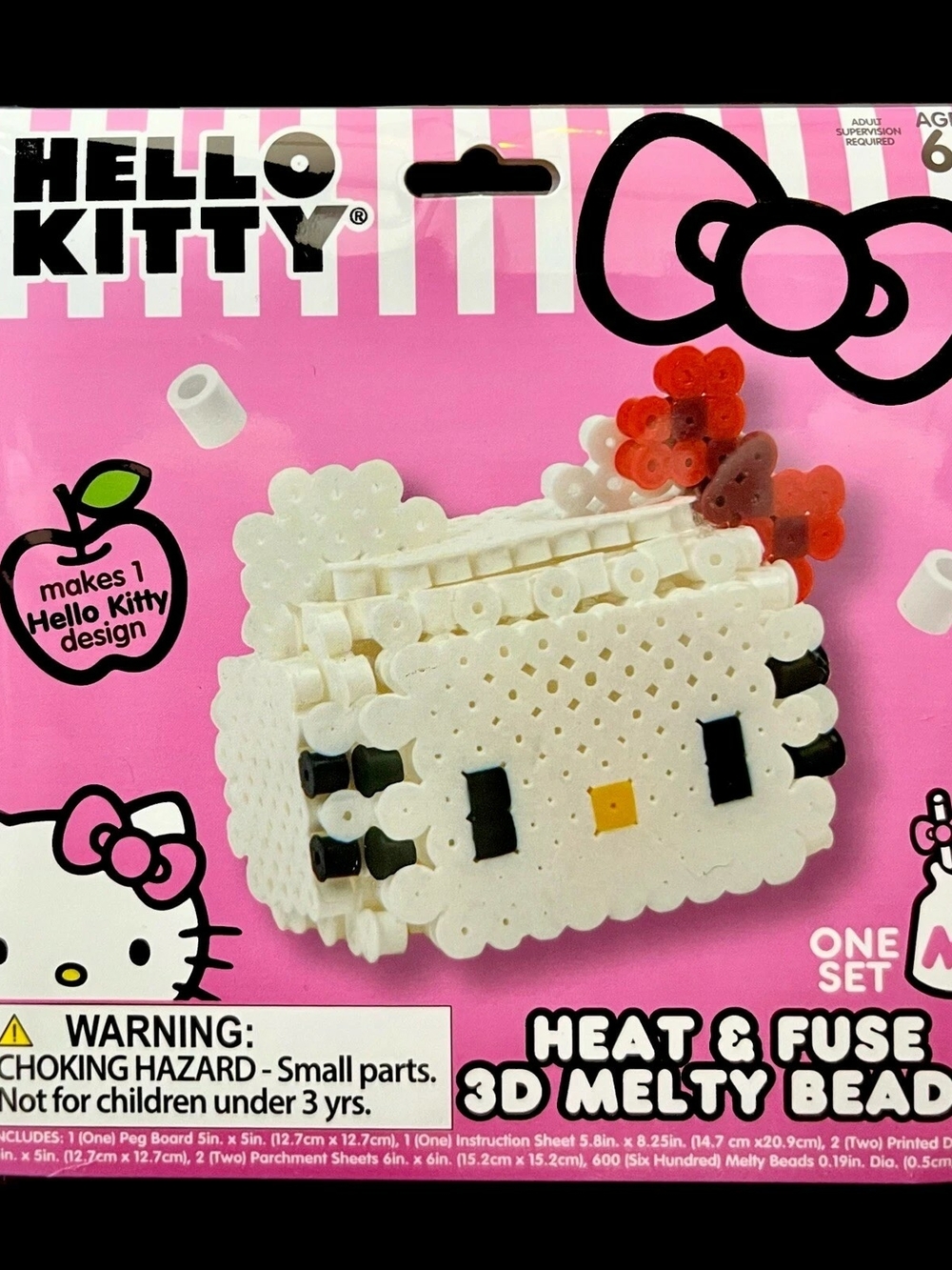 Hello Kitty Fusion Bead 3D Kit - White, Black & Red Accents